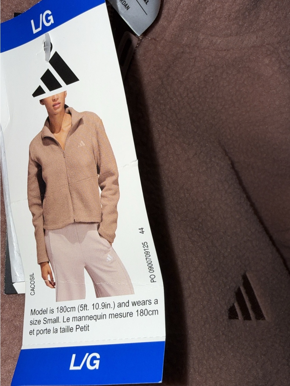 adidas Women’s Taupe Brown Teddy Fleece Jacket